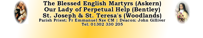 Welcome to St Joseph & St Teresa's and St George & the English Martyrs Parish Churches Website.